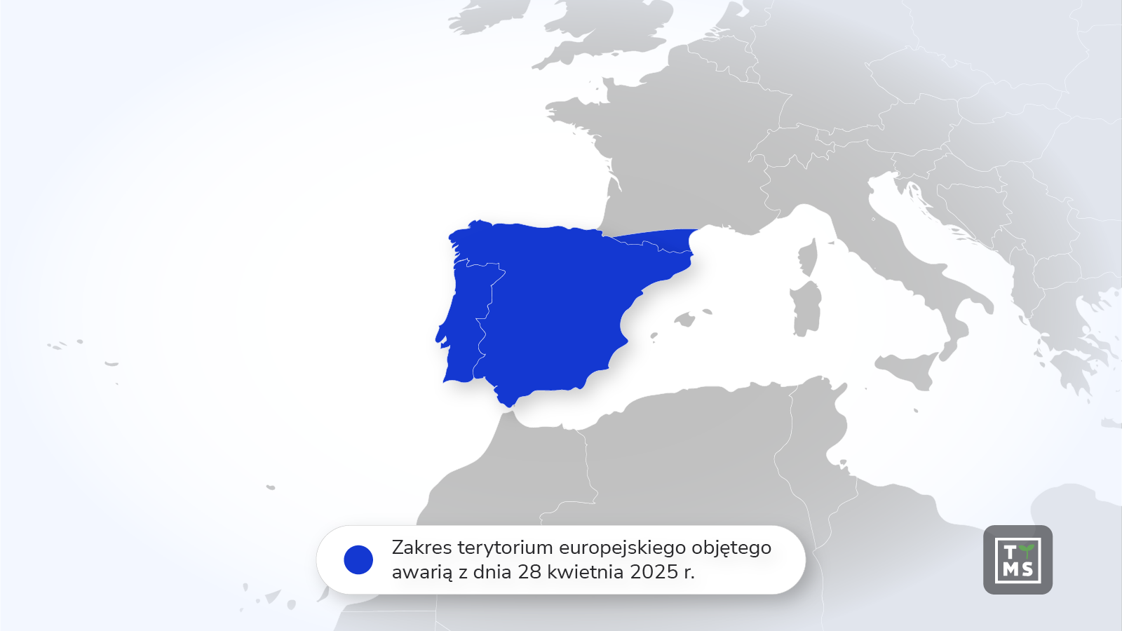 Zakres blackoutu na półwyspie iberyjskim 2025