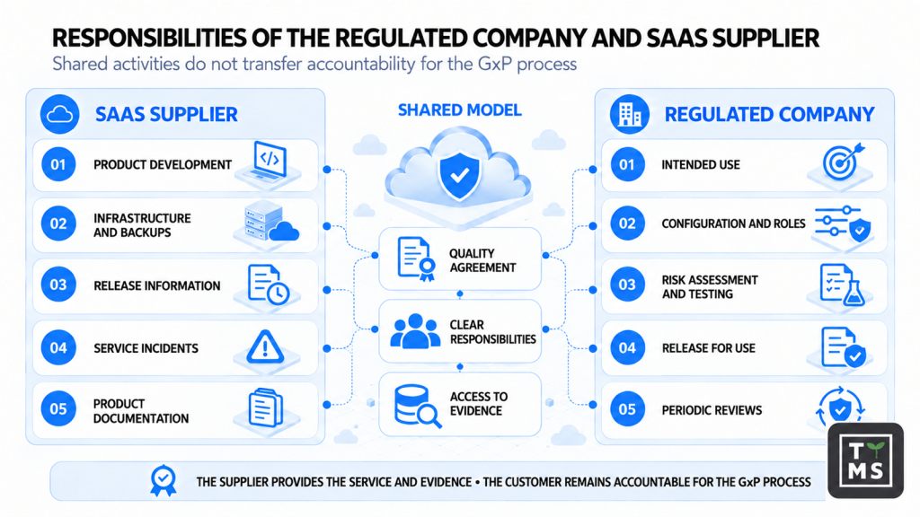 Responsibilities of the regulated company and SaaS supplier